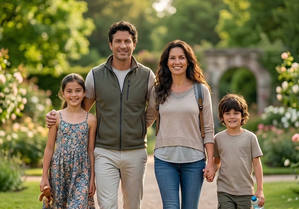 familia caminando